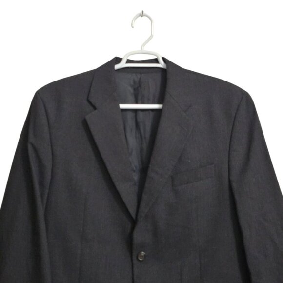 Chaps Ralph Lauren Vintage 90s Charcoal Gray Wool Single Breasted Blazer Sz 44R - Picture 2 of 14